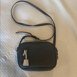 Gray leather j. Crew purse
